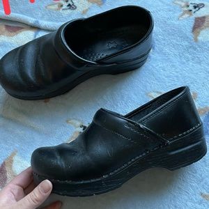 Size 38 black Dansko Clogs